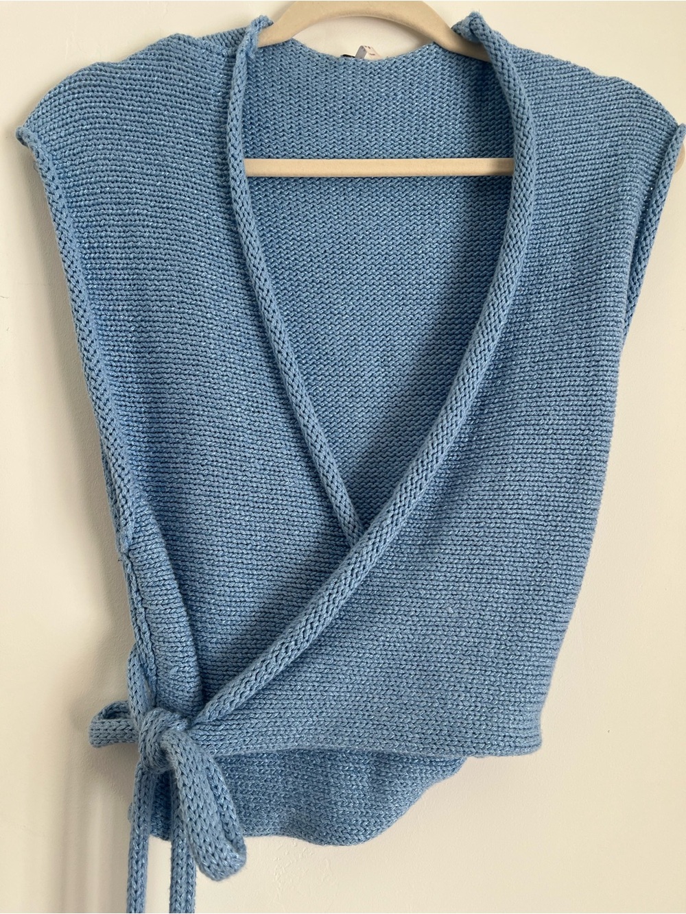 Free people Light Blue Knit Wrap Sweater Vest